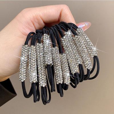 10pcs Rhinestone Hair Tie High Elasticity Hair Rope Women's Hair Accessories Suitable for Ladies Girls