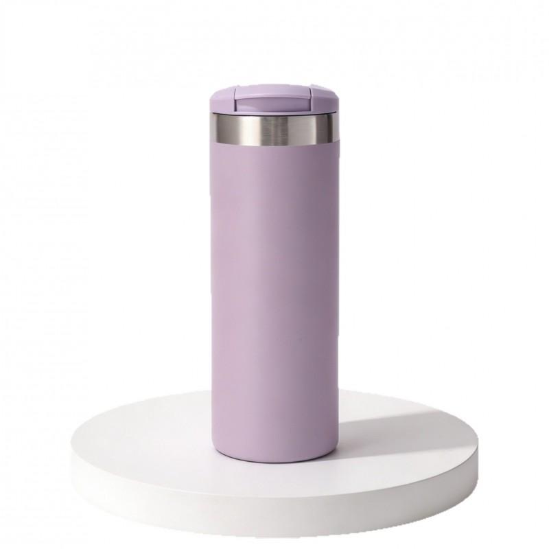 Stainless Steel Flip Lid Vacuum Insulated Travel Mug 500ml 304 Inner 201 Outer Portable Coffee Cup Office Outdoor