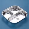 Compartment Stainless Steel Food Plates Functional Stainless Steel Divided Plates Practical Meals Arrangement Container