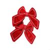 Plush Textured Christmas Bowknots Double Pack Decorative Accent For Festival Home Decors And Retail Window Displays