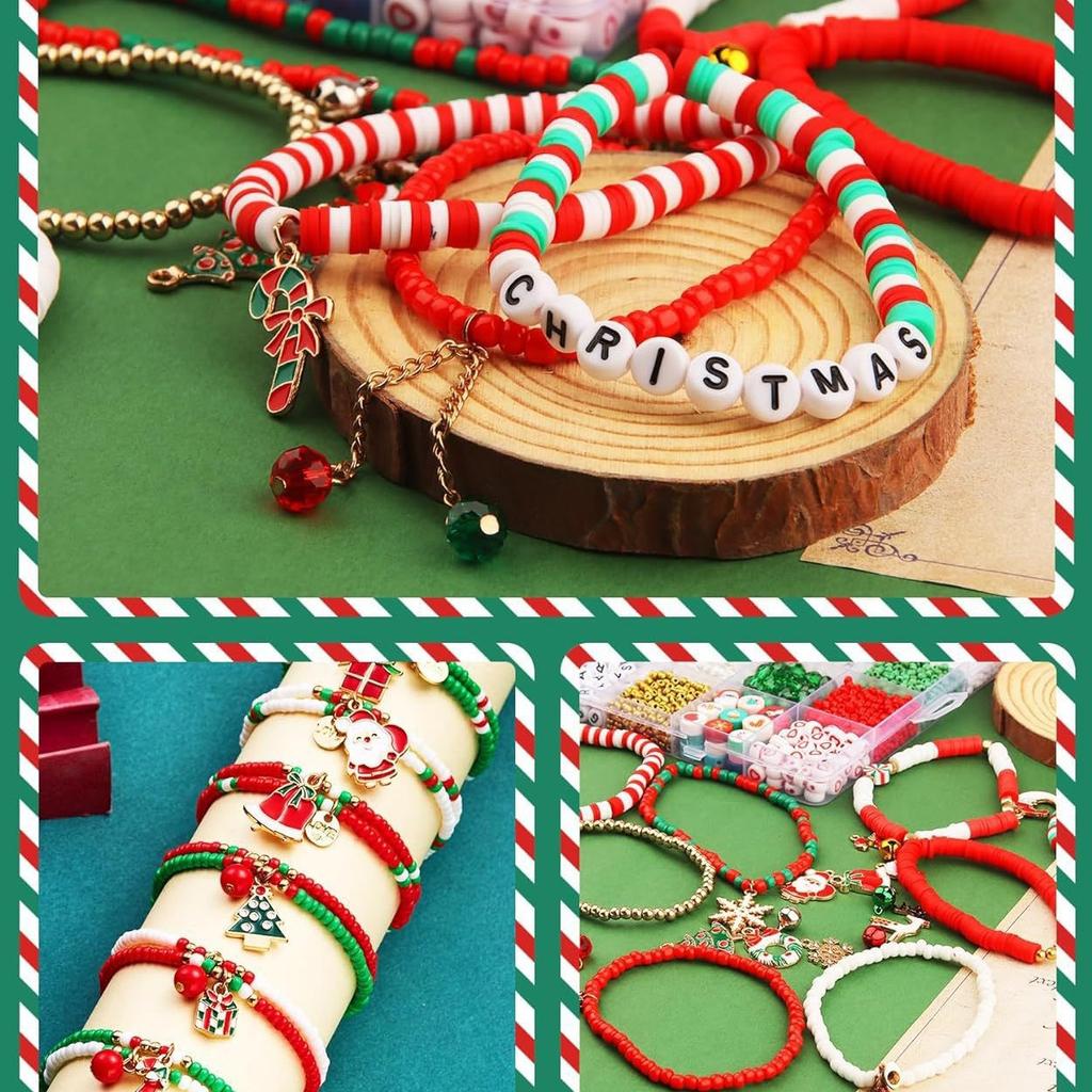 Christmas Bracelet Beaded Set Jewelry Making Soft Pottery Friendship Letter Bead Set Diy Jewelry Accessories