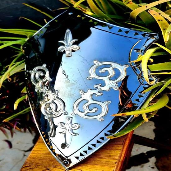 Knight Viking Shield Medieval LARP Cosplay, Stainless Steel 76.2 cm Decorative Item Home Office Christmas New Year Father Day Gift
