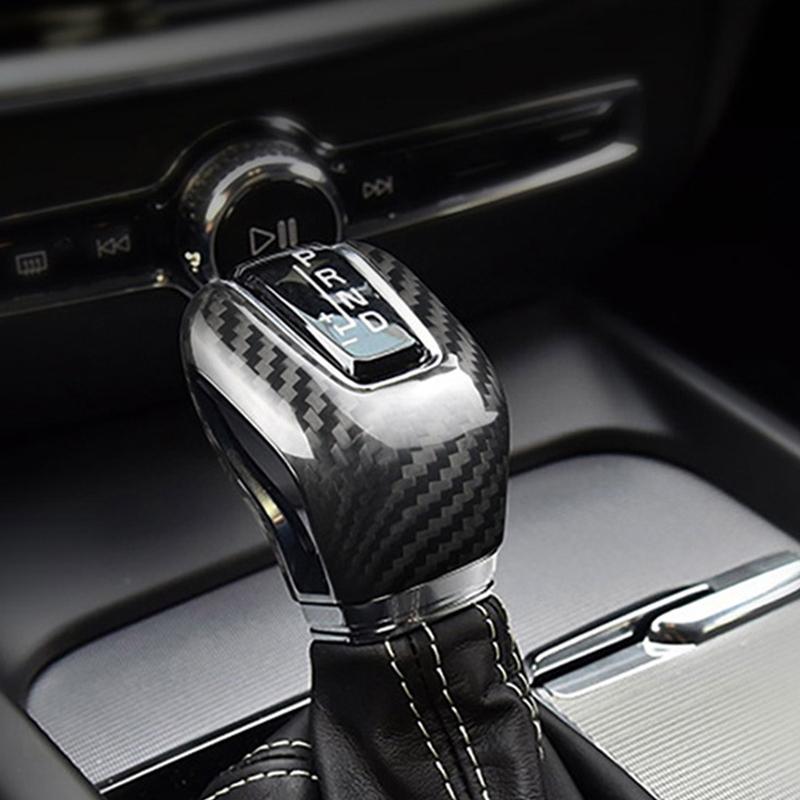 For Volvo XC60 XC90 S60 V60 S90 V90 S80L V40 Real Carbon Fiber Car Gear Shift Knob Head Cover Sticker Panel Trim Car Accessories