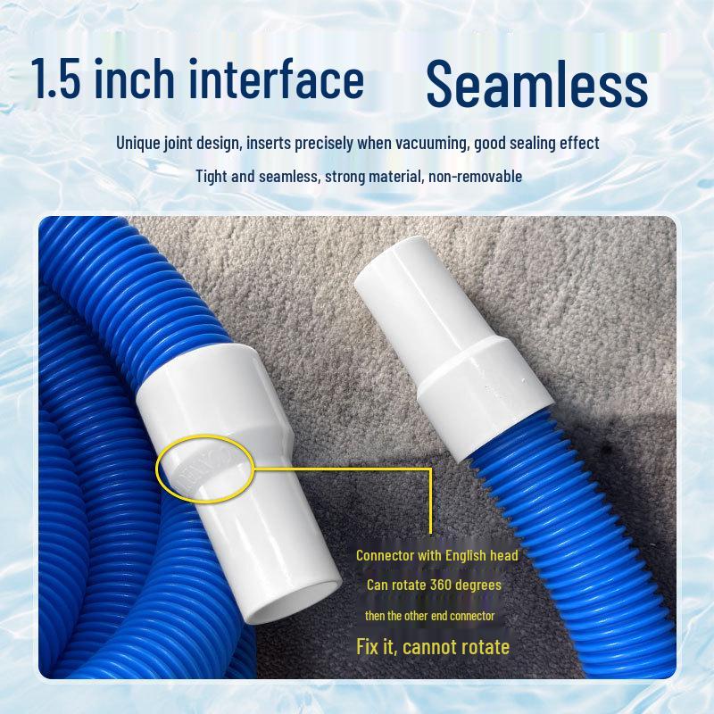 1.5" Skimmer Drain Pump Hose: Self-Floating, Soft Pool Vacuum & Cleaning Connector.