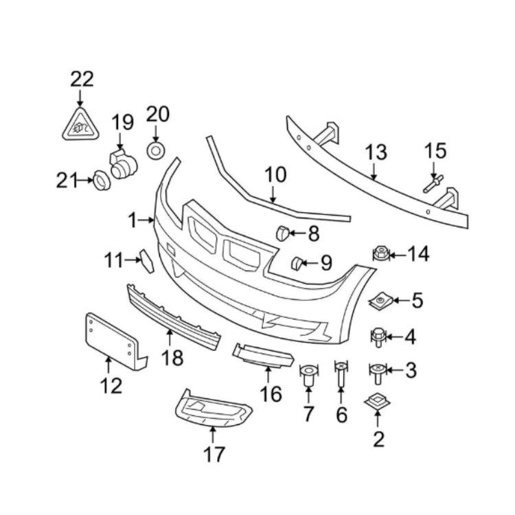 Front Bumper Tow Hook Cover Plate for BMW 1 Series E82/E88 (2008-2011), Part Number 51117202079.