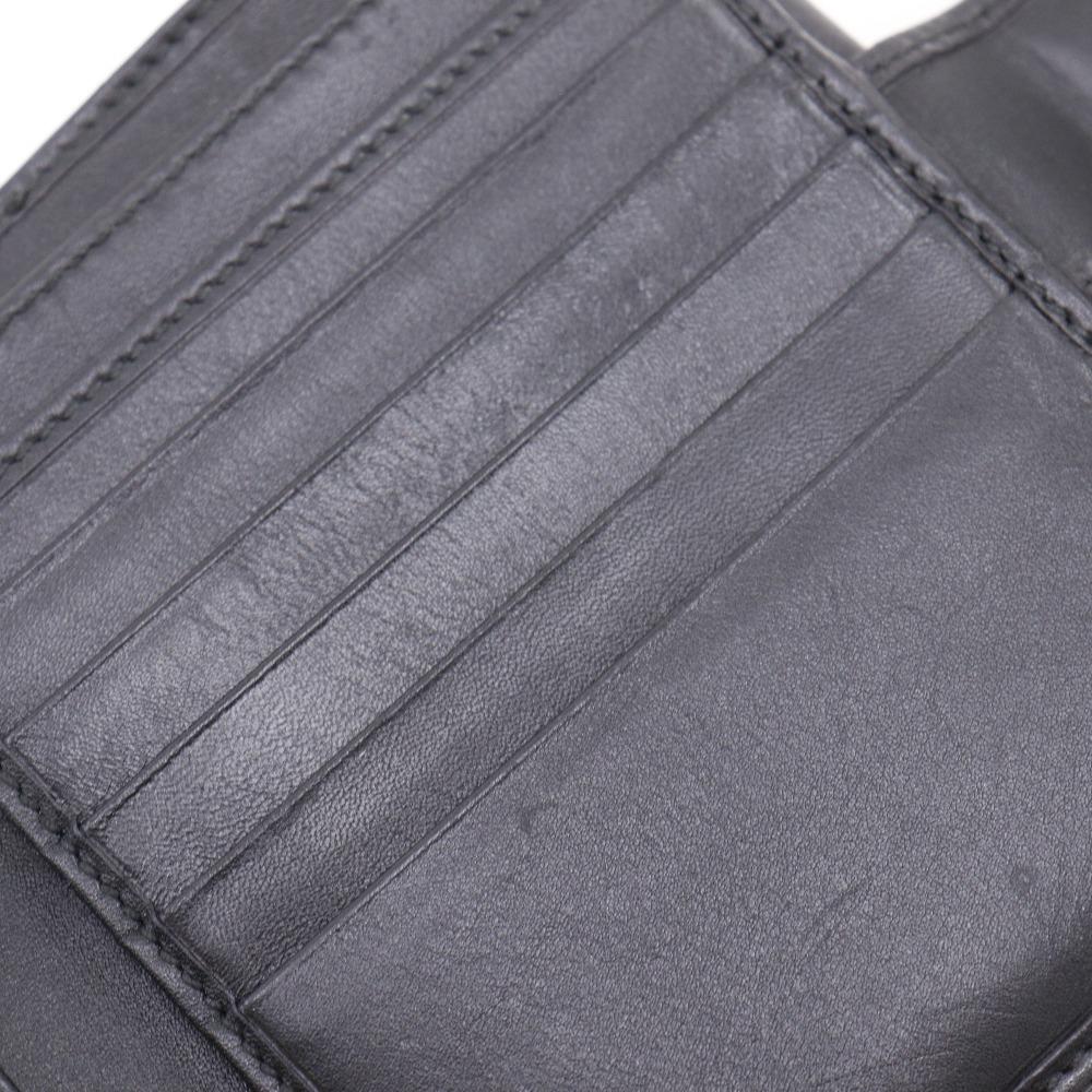Gucci GG Bi-Fold Wallet 112664 Black Sima Leather Women Used
