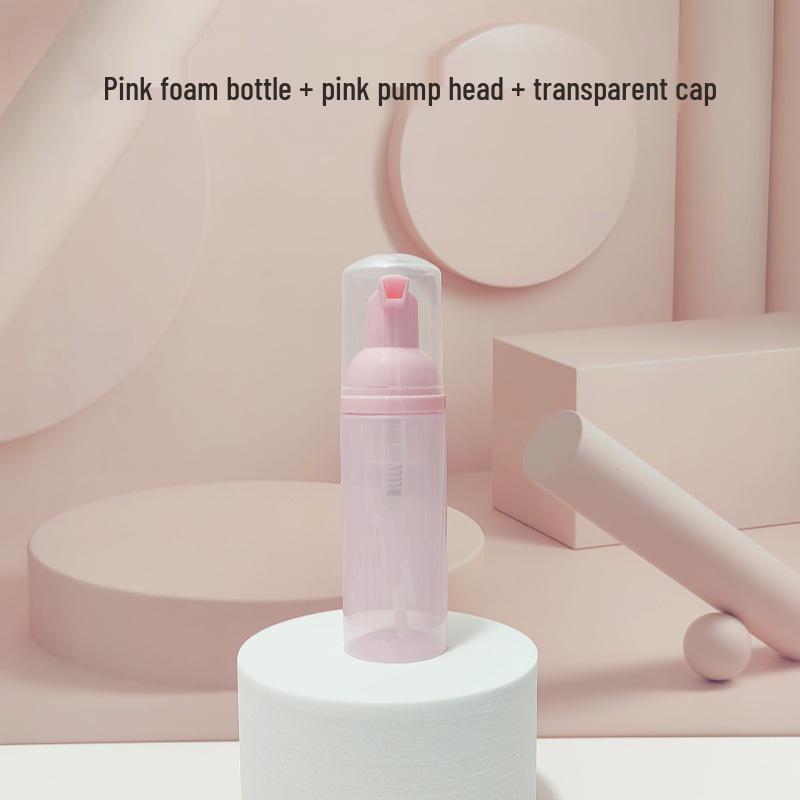 Pet Translucent Pink Press-to-Foam Refillable Cleanser/Mousse/Toothpaste Bottle, 60ml