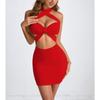 Updated Womens Short Skirt Summer Hollow Neck and Hip-pack Sexy Dress