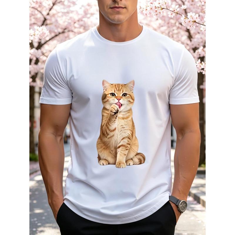Men's Printed Short-Sleeve T-Shirt, Breathable Summer Top. Stylish and Casual, Machine Washable ,Comfortable Fit