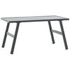 Garden Benches Set of 4 with Cushions Black Powder Coated Steel