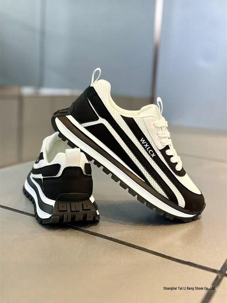 Men's Trendy European Mesh Running Shoes - Versatile & Breathable Casual Sneakers for Teens & Dads