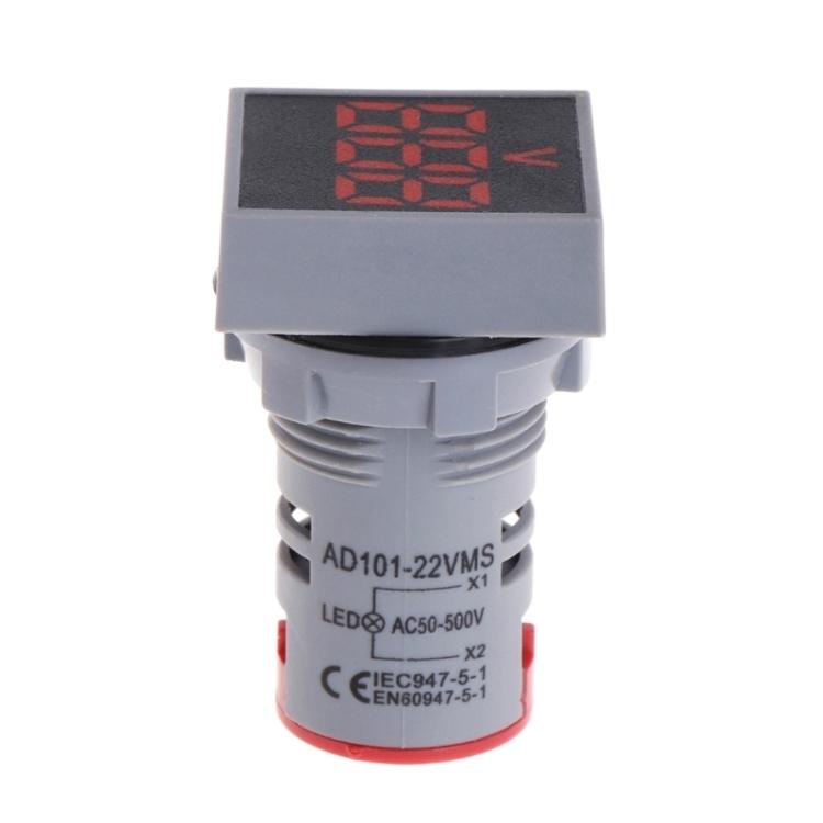 AD101-22VMS Mini AC 50-500V Voltmeter Square Panel LED Digital Voltage Meter Indicator