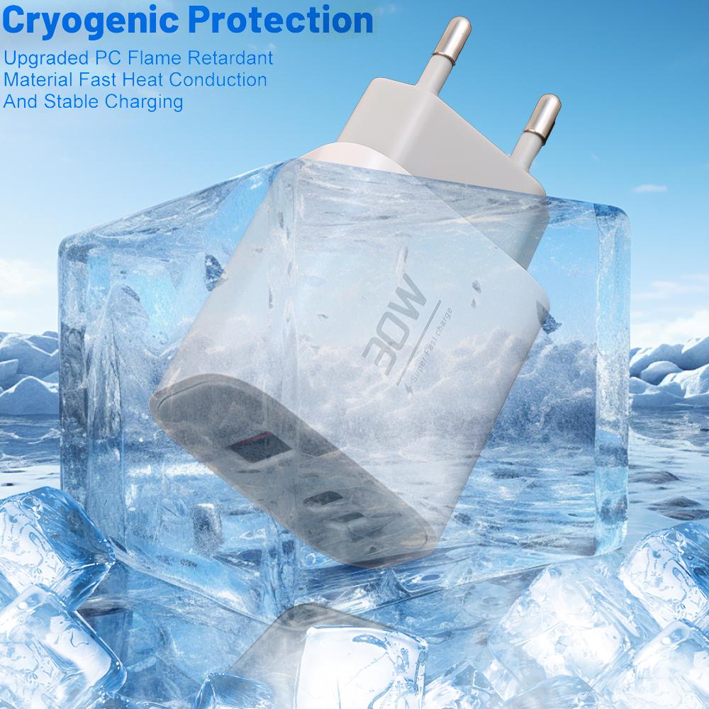 30W USB Type C Travel Charger For iPhone iPad Samsung Xiaomi Tablet Laptop Universal USB-C Fast Charging Chargers EU/US/UK Plug