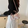 Trendy Butterfly Pattern Tote Bag Elegant Pu Construction Stylish Shoulder Bag For Women