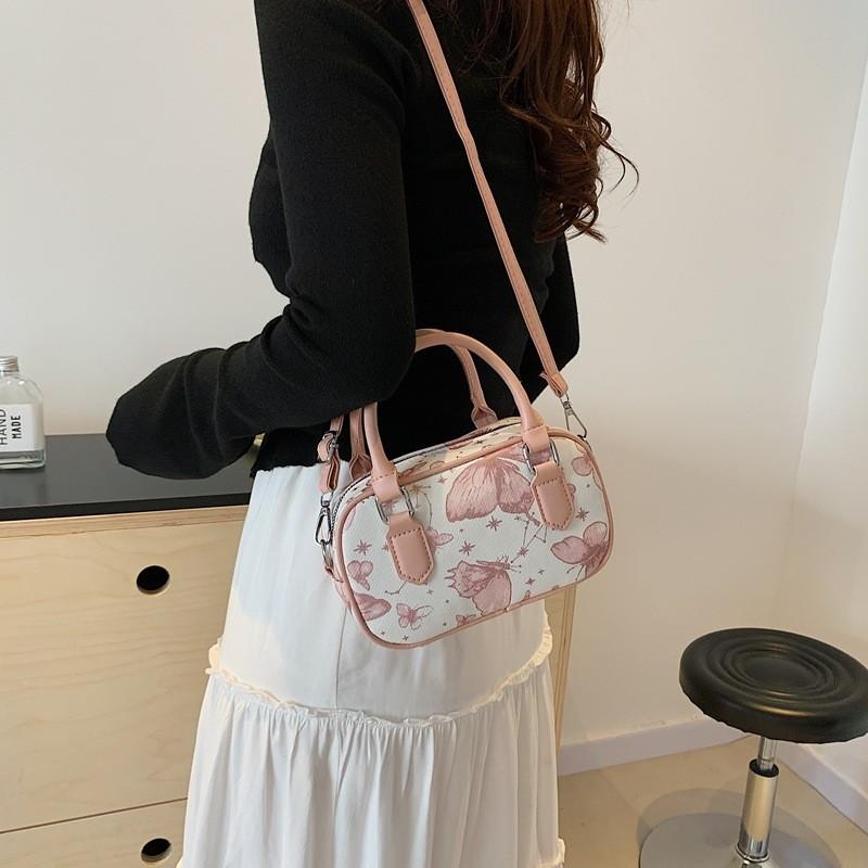 Trendy Butterfly Pattern Tote Bag Elegant Pu Construction Stylish Shoulder Bag For Women
