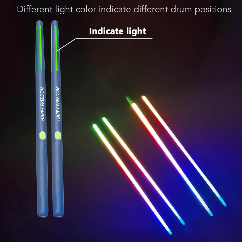 Asixxsix Electric Air Drum Set, 3D Motion Sensing Portable Virtual Drum Kit, 8 Sounds Bluetooth RGB, Virtual Drumstick Kit for Adults and Kids Beginne