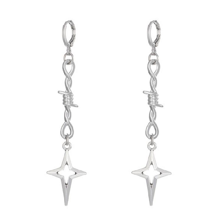 Gioielli Gotici Eleganti Orecchini Pendenti Crocifisso Stella Fibbie per Orecchie Rivetti Cuciture Orecchini con Punte Taglienti Accessorio Elegante