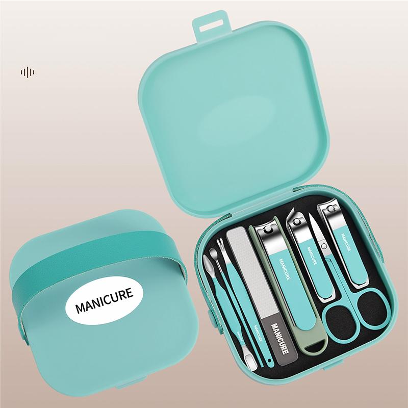 Anti-Splash Nail Clipper 8pcs Set Home Nail Care Kit Non-Slip Nail Trimmer Toenail & Fingernail Clippers