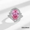 Copper Luxury Dream Droplet Pink Diamond Zircon Crown Ring Wedding Jewelry