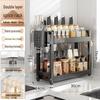 Countertop Kitchen Storage Rack for Spices and Sauces - Organize Oil, Salt, Vinegar, and Soy Sauce