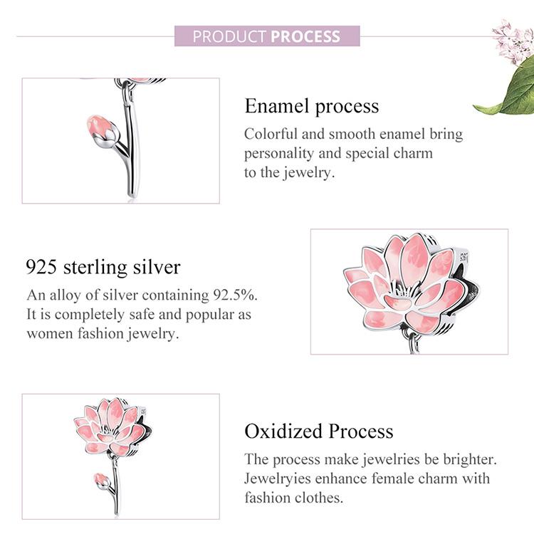 WOSTU Genuíno 925 prata esterlina fresco lótus charme caber cobra pulseira ou pulseira elegante flor contas fazendo jóias