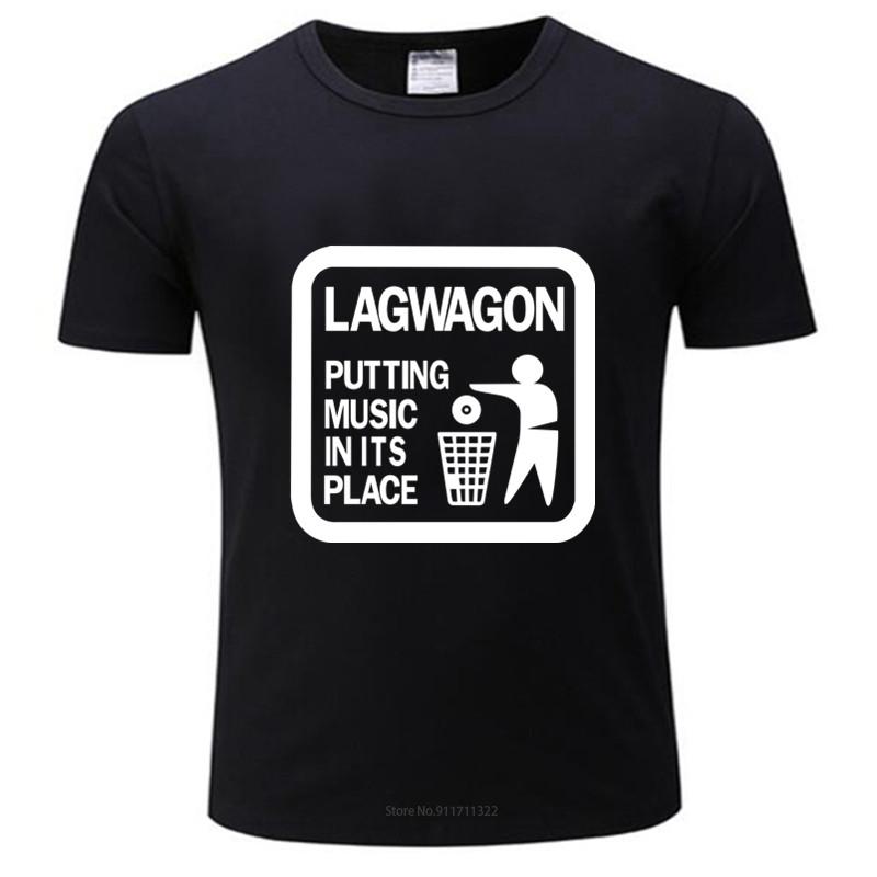 

t shirt black tops for men LAGWAGON PUTTING MUSIC men tshirt summer fashion brand summer teeshirt plus size drop shipping XS чорний