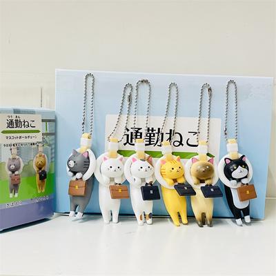 Qualia Kočka Blind box Kawai Anime Závěsný kroužek Dojíždějící Kabelka Kočičí figurka Dětský vánoční dárek