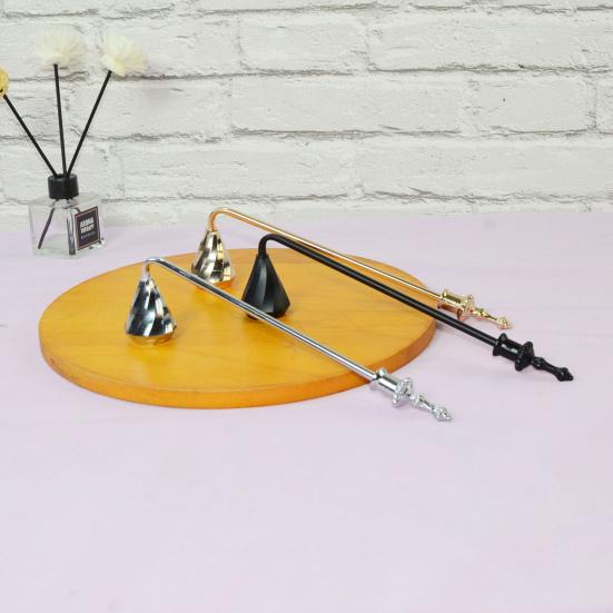 Candle Snuffer with Long Handle Putting Out Candle Wick Flame Extinguishing Tool Candle Extinguisher Accessory Decorative Metal Candle Cover Tool