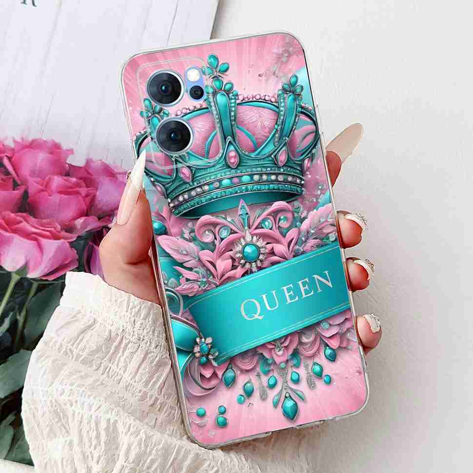 For Oppo Reno7 5G Casing Cute Cat Flower Painted Cover Soft Fundas Phone Case For Oppo Find X5 FindX5 Lite Reno 7 5G Back Cover