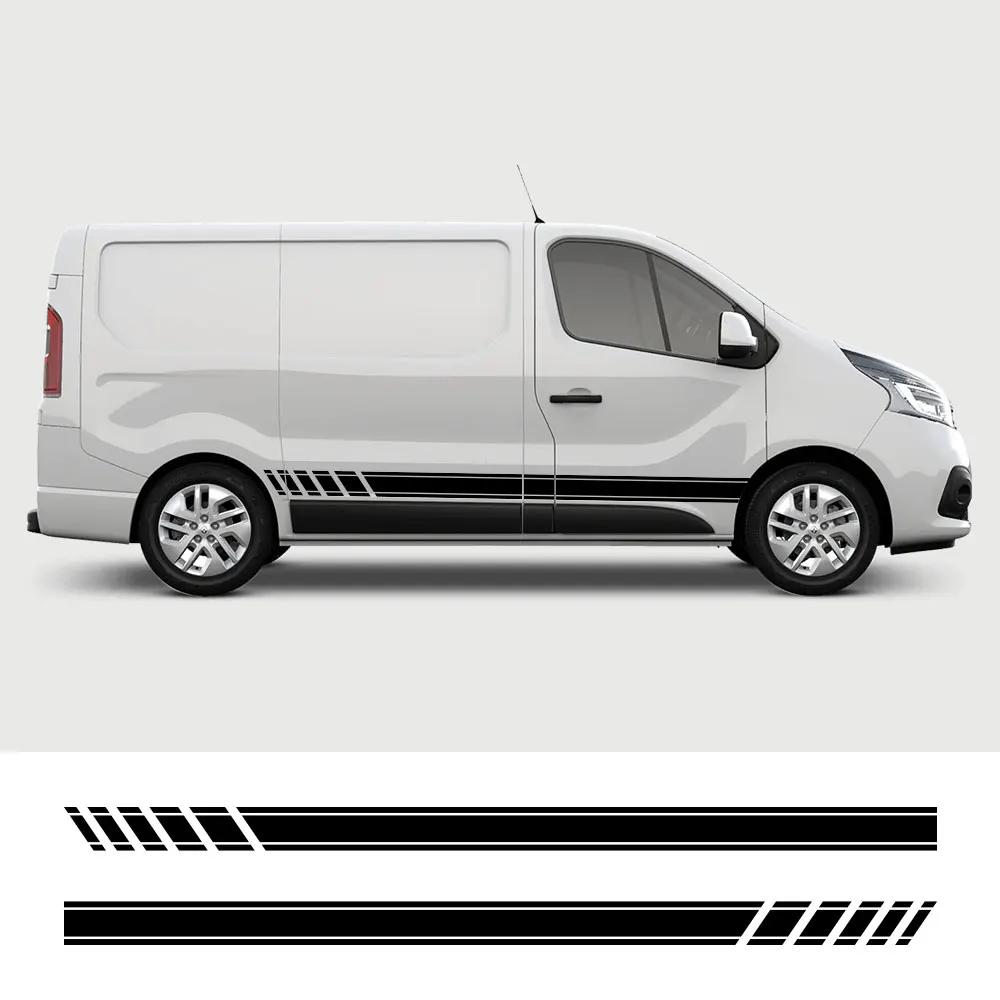 Car Door Stripes Stickers Camper Van Vinyl Decals For Renault Trafic 3 2 Fiat Talento Nissan NV300 Vauxhall Vivaro Accessories