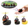 Gummi Gelbe Ente Spielzeugauto Armaturenbrett Dekorationen Auto Fahrrad Ornamente Gelbe Ente mit Propeller Helm Auto Innenzubehör