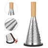 Vertical Cone Cheese Grater, Food Grade Stainless Steel Shredder for Parmesan, Wood Handle Vegetable Fruit Planer