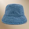 Autumn and winter thermal basin hat retro bucket hat word men and women lamb wool bucket hat