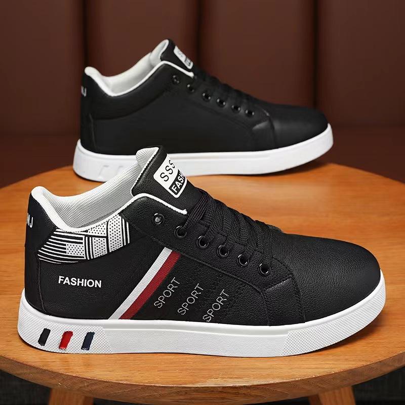 Moda 2024 Nowe Męskie Sneakersy Markowe Męskie Skórzane Buty do Skateboardingu High-Top Oddychające Buty Hip-hopowe Buty Uliczne Zapatos Para Hombres