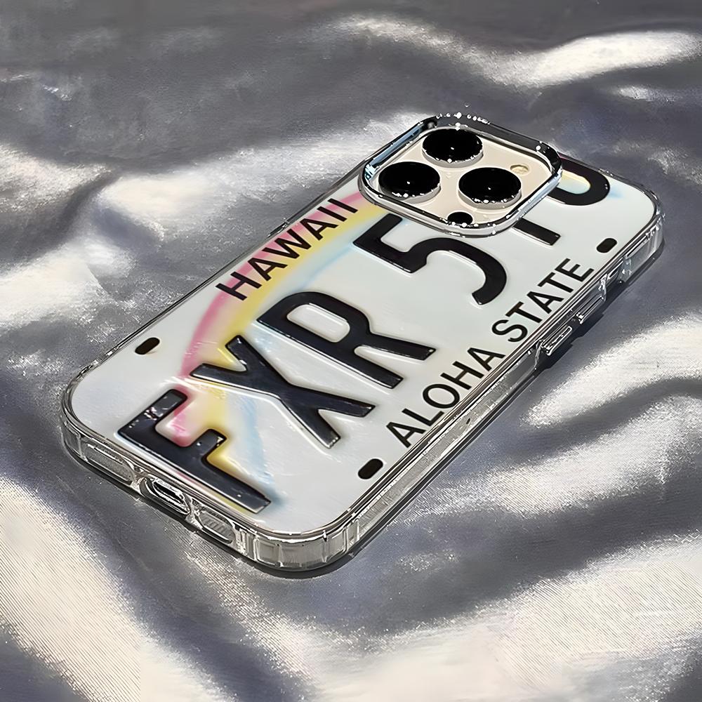 

Retro License Plate Design Phone Case For IPhone 17 Pro Max 16 15 14 Pro Max IPhone 13 Pro Max 11 Plus Transparent Cover iPhone17
