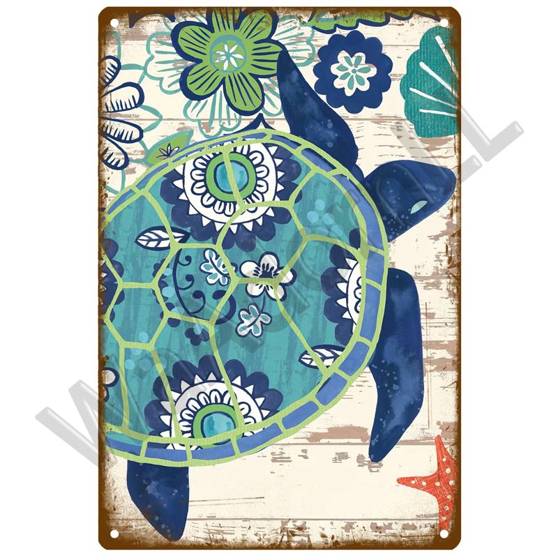 Beach Tin Sign Plaque Metal Sign Vintage Summer Metal Wall Sign Beach Decor For Beach Bar Beach House Seaside Decorative Plate