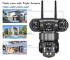 V360Pro 4G Solar Surveillance Camera: Triple-Lens, Outdoor, Night Vision, Waterproof, Lightning-Proof, No Network or Power Required.