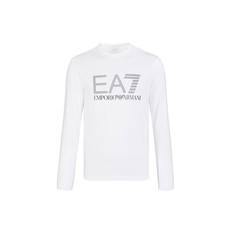 Emporio Armani EA7 FW21 Casual Letter Round Neck Long Sleeve T-Shirt Men tops White 3KPT64-PJ03Z-1100 XL