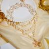 Luxury Imitation Pearl Starfish Pendant Necklace for Women Delicate Sea Star Gold Plated Long Layered Chain Party Jewelry Gift