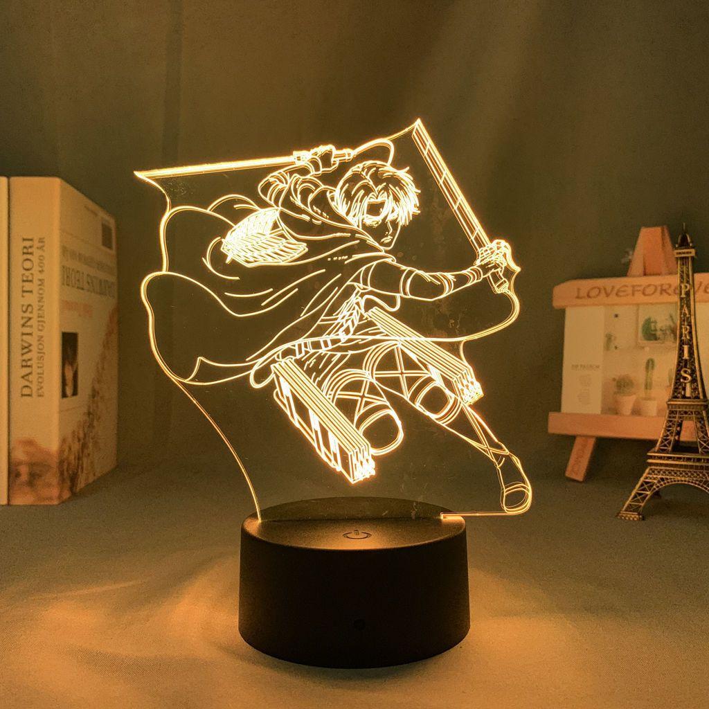 Attack On Titan Levi Mikasa Eren USB 7 Colors LED Night Light