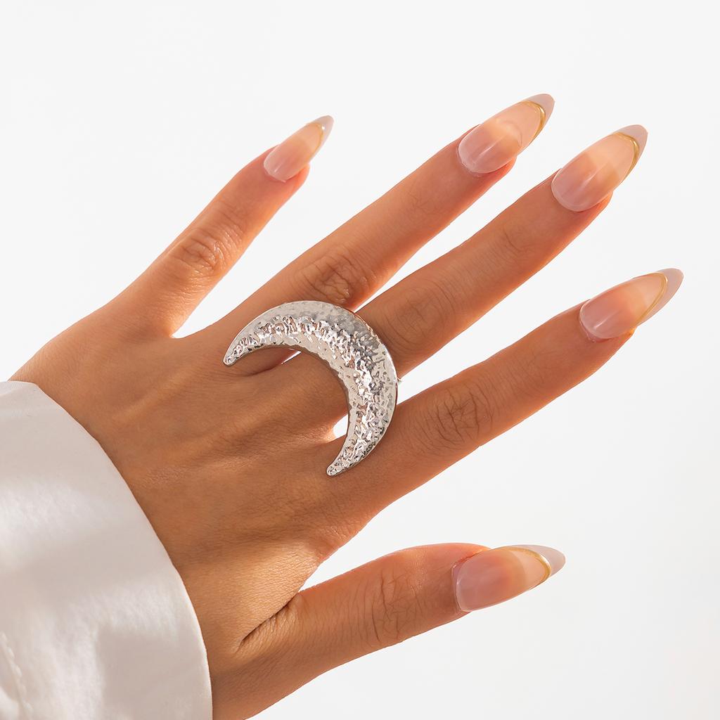 Ingemark 27 Styles Unique Exaggerated Big Flower Starfish Moon Rings Women Punk Geometric Adjustable Finger Ring Grunge Jewelry