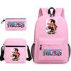 Riman One Piece Backpack 3-Piece Set, Boys And Girls Laptop, Youth Schoolbag, Messenger Bag, Pencil Bag.