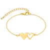 Jewelry Stainless Steel Double Heart Bracelet Plated 18K Gold Women'S Versatile Jewelry Br-918