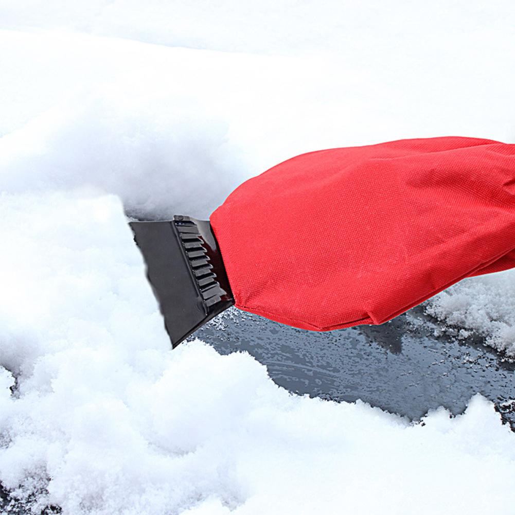 Car Ice Scraper & Snow Brush with Thermal Gloves Winter Snow Removal Kit, Windshield Squeegee