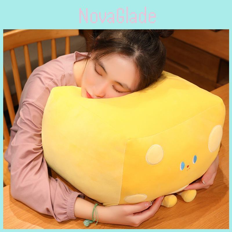 Cute Cartoon Animal Square Butter Cheese Plush Cushion For Comfortable Seating