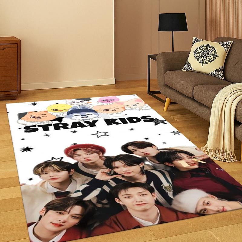 HD Stray Kids Kpop Soft Area Rug for Bedroom Living Room Sofa,Non-Slip Carpet for Kids,Cozy Floor Mat Doormat Home Décor gift