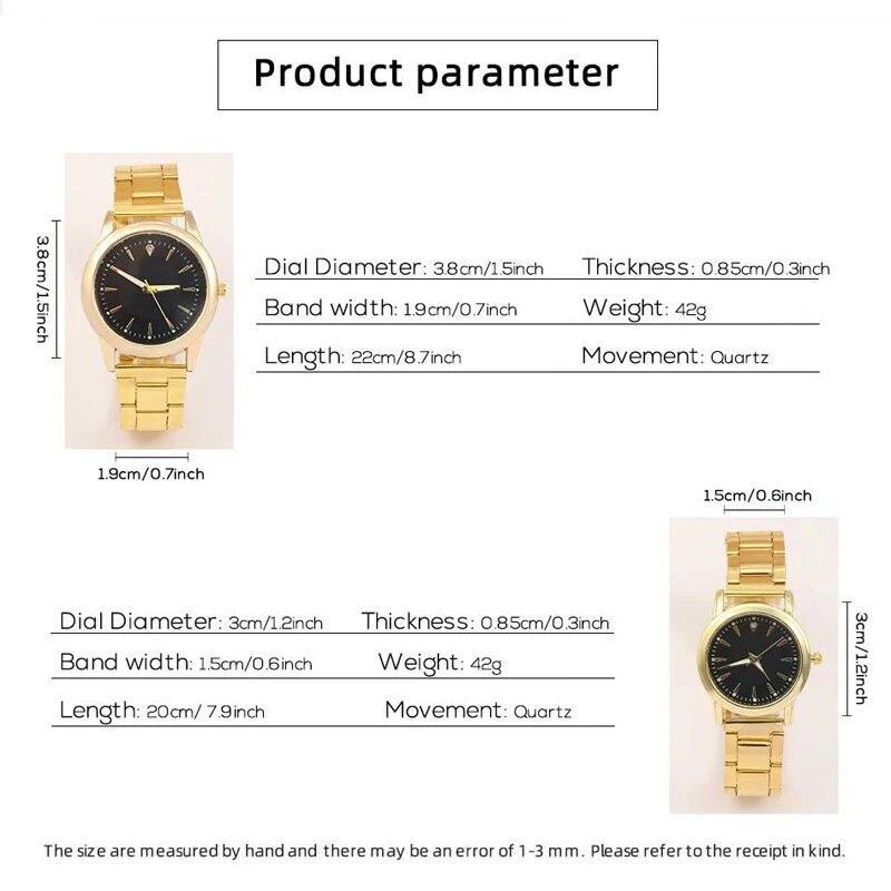 2 Stück Mode Paar Set Uhr Luxus Herren Damen Klassische Einfache Quarzuhren Edelstahl Uhr Paaruhr