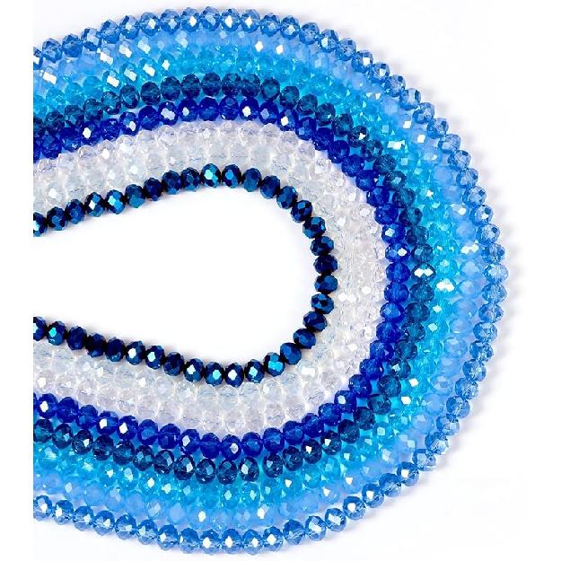 Cheriswelry Crystal Glass Beads 3x2mm AB Color Faceted Glass Loose Spacer Beads Rainbow Beads for DIY Necklace Earring Bracelet Making Home Party