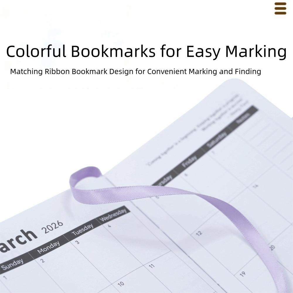 Hardcover 2026 Weekly Plan Notebook Convenient Schedule Writing Diary Weekly Monthly Planner  Daily