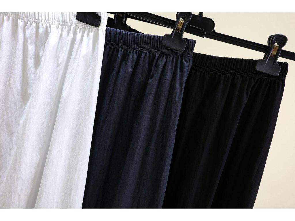 Women's High Waist Summer A-Line Maxi Skirt - Solid Color, Loose Fit